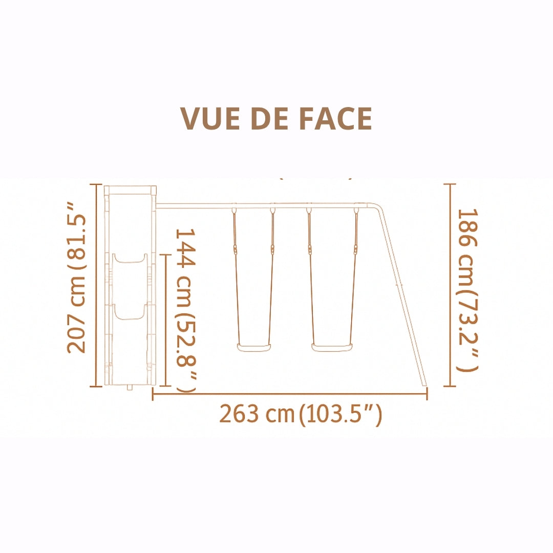 Balançoire double avec Toboggan et Echelle d’escalade – Enfant 3-8 ans - Aire de jeux Montessori sécurité & joie au jardin - Livraison Octobre 2025