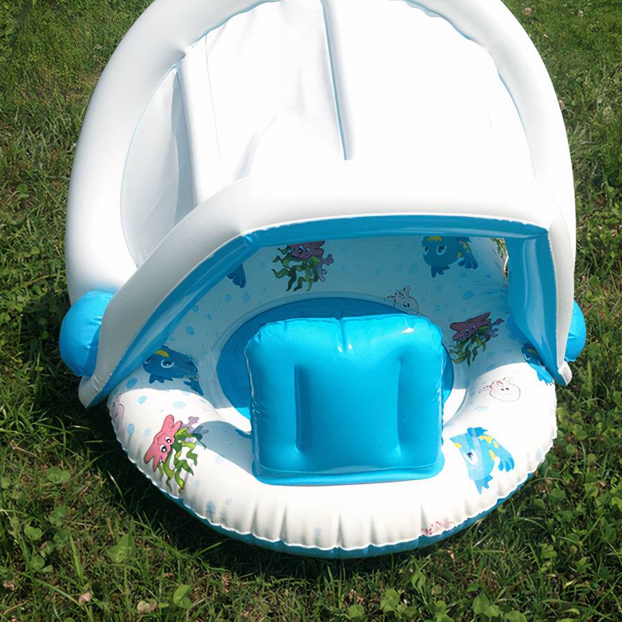 Bouée pour bébé parasol de couleur blanc