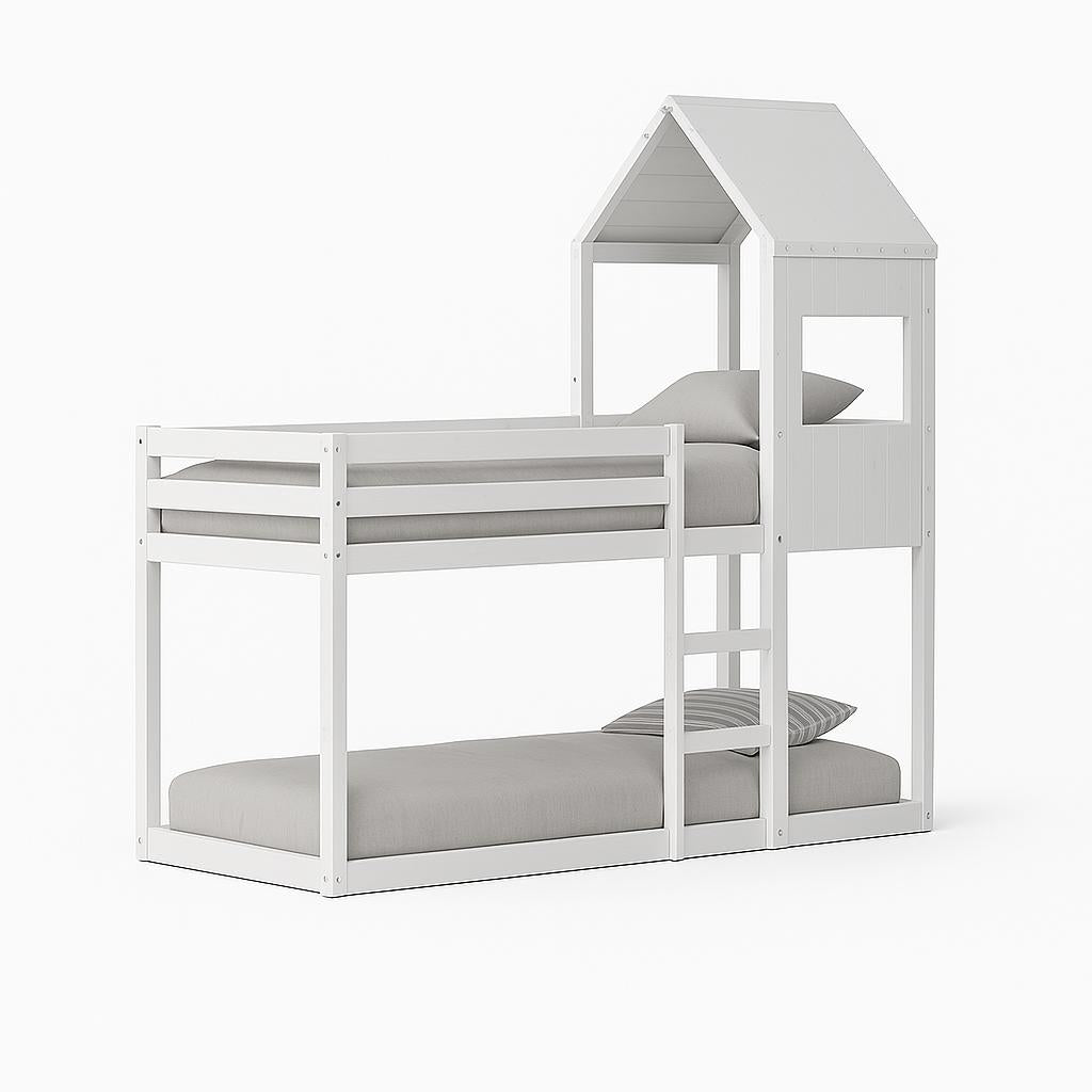 Lit cabane superposé enfant 90 x 190 cm | 80 x 200 cm | 75 x 190 cm en bois massif