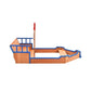 Bac à sable bateau pirate en bois 190x94.5 cm – Jeu extérieur créatif 3-9 ans